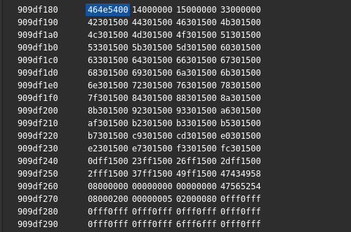 fnt loaded in memory